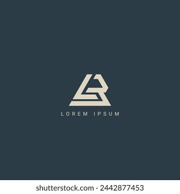 Minimal creative initial based LB logo and BL logo. Letter LB BL creative elegant monogram white color on black background