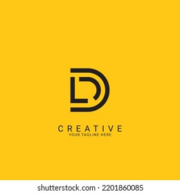 Minimal Creative Initial Based LD, DL logo. Letter LD, DL creative elegant Monogram with black color.