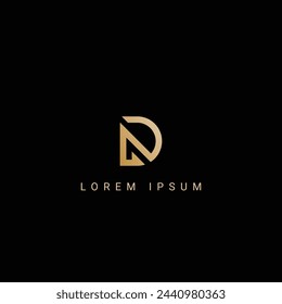 Minimal creative initial based LD logo and DL logo. Letter LD DL creative elegant monogram white color on black background