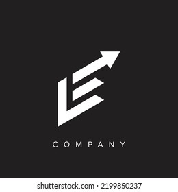Minimal creative initial based LE logo and EL logo. Letter LE EL creative elegant monogram white color on black background.