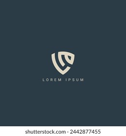 Minimal creative initial based LE logo and EL logo. Letter LE EL creative elegant monogram white color on black background