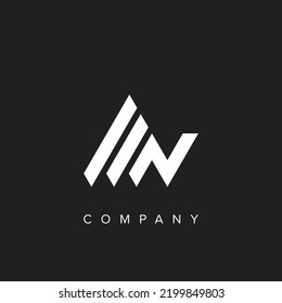 Minimal creative initial based AN letter vector logo. mountain vector logo.