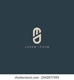 Minimal creative initial based MD logo and DM logo. Letter MD DM creative elegant monogram white color on black background