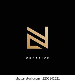 Minimal Creative Initial Based AN and NA logo. Letter AN NA creative elegant Monogram luxury logo with golden color.