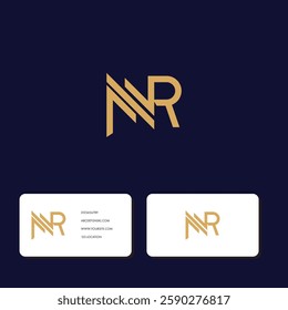 Minimal Creative Initial Based NR, RN logo. Letter NR, RN creative elegant Monogram with black color