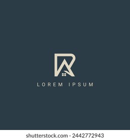 Minimal creative initial based RA logo and AR logo. Letter AR RA creative elegant monogram white color on black background