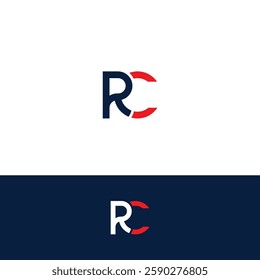 Minimal Creative Initial Based RC, CR logo. Letter CR, RC creative elegant Monogram with black color