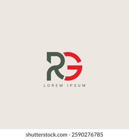 Minimal Creative Initial Based RG, GR logo. Letter GR, RG creative elegant Monogram with black color