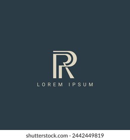 Logotipo RP y logotipo PR basados en la creatividad mínima. Letra RP PR creativa elegante monograma color blanco sobre fondo negro