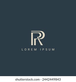 Minimal creative initial based RP logo and PR logo. Letter RP PR creative elegant monogram white color on black background