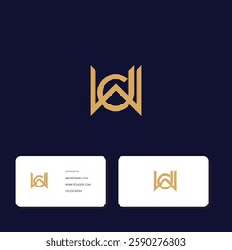 Minimal Creative Initial Based WD, DW logo. Letter WD, DW creative elegant Monogram with black color