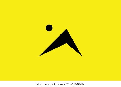 Minimal and creative initial letter a hill logo template on yellow Background
