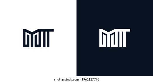 Minimal creative initial letters MT logo. This logo incorporate with two creative letters in the creative way. It will be suitable for which company or brand name starts those initial letters.