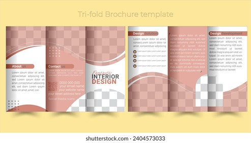 Plantilla de diseño de cuaderno de tríptico de interior creativo mínimo