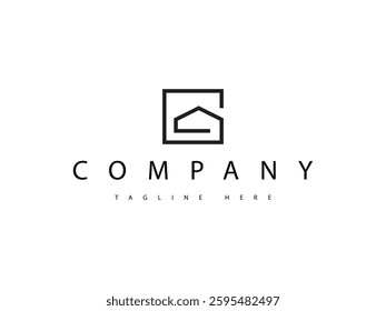 minimal creative letter G house home real estate logo design
