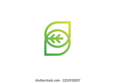 Minimal and creative letter S circle leaf logo template on white Background