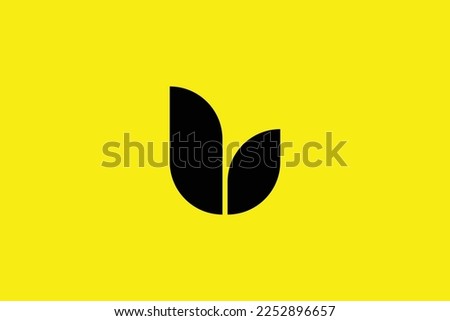 Minimal and creative letter U logo template on yellow Background