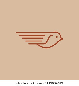 Minimal Creative line art logo of Bird, Abstract Bird logo