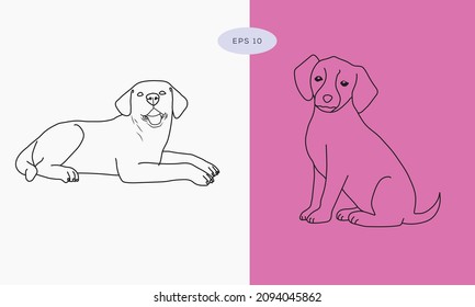 Minimal Creative logo of Dog and Abstract Dog icon logo vector