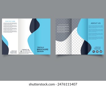 Minimal, Creative and professional Trifold or curriculum vitae template design for print Vector