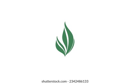 Minimal and Creative simple Greenhouse vector logo, Green leaf white background