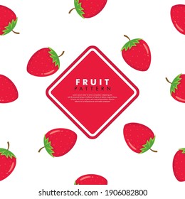 Minimal Creative Strawberry Fruit Background. Modern Horizontal Composition.