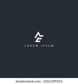 Letra mínima creativa y única del elemento vector del diseño del icono de monograma del logotipo de AE EA.