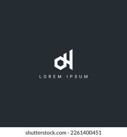 Minimal creative unique letter DH HD logo monogram icon design vector element.