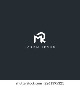 Minimal creative unique letter MR RM logo monogram icon design vector element.