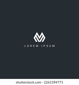 Mínima letra creativa única MV logotipo de VM diseño de iconos de diseño vectorial.
