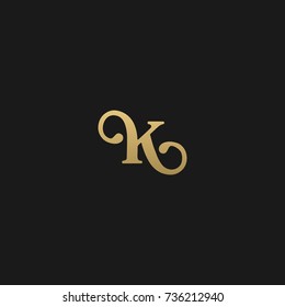 Minimal and Creative Unique Style K initial based black and gold color logo