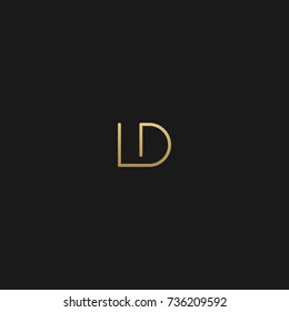 Minimal and Creative Unique Style LD or DL initial based black and gold color logo
