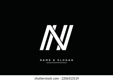 Minimal creative unique style letter NH, HN logo, monogram line art design template.