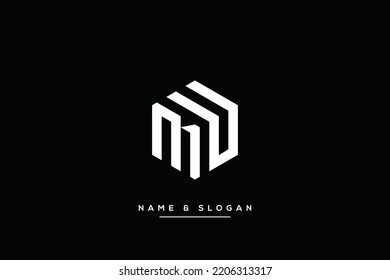 Minimal creative unique style letter MU, UM logo, monogram line art design template.