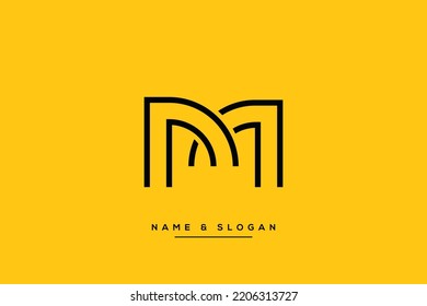 Letra M, logotipo MM, plantilla de diseño de diseño de líneas monográficas y creativas mínimas.