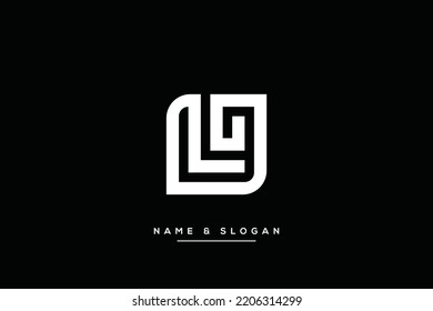 Minimal creative unique style letter LG, GL logo, monogram line art design template.