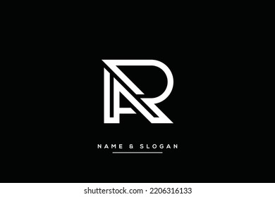 Minimal creative unique style letter AR, RA logo, monogram line art design template.