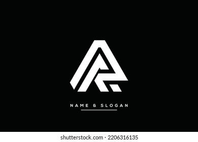 Minimal creative unique style letter AR, RA logo, monogram line art design template.