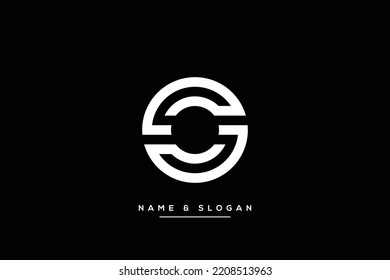 Minimal creative unique style letter CS, SC logo, monogram line art design template.