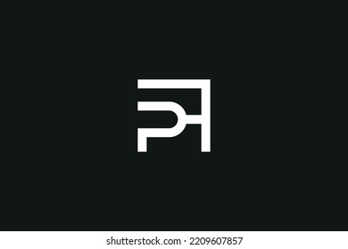 Letra minimo creativa de estilo único FP, logotipo de PF, plantilla de diseño de líneas monográficas.
