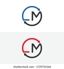 Minimal and Creative Unique Style LM or ML initial letter logo design icon