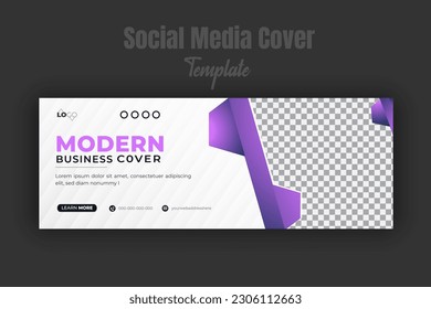 Minimal and creative versatile business timeline cover post, Corporate, modern and professional social media cover design template, amazing purple gradient color abstract shape timeline post