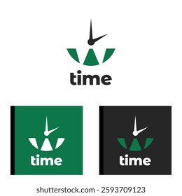 Minimal and Creative Watch Logo OR Time clock Logo Design Template