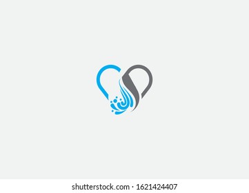 minimal creative water shape logo design