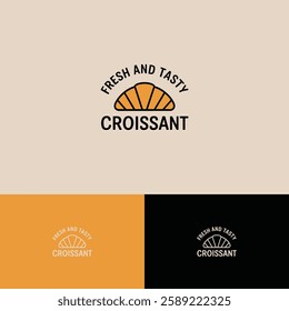 Minimal Croissant logo design template