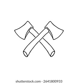Minimal crossed axes outline vector symbol