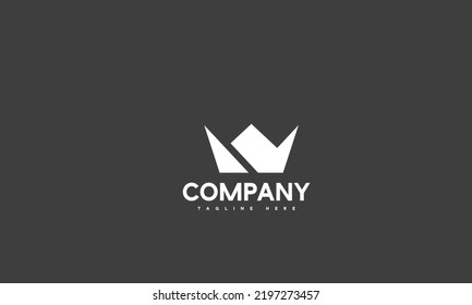 minimal crown letter W logo template