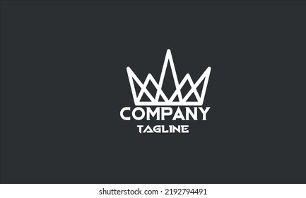 plantilla de diseño de logotipo de la corona mínima