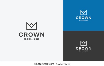 Minimal Crown Logo, Modern Royal crown icon