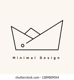 Minimal crown logo on a cream background vector